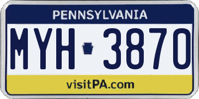PA license plate MYH3870