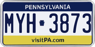 PA license plate MYH3873
