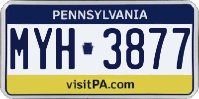 PA license plate MYH3877