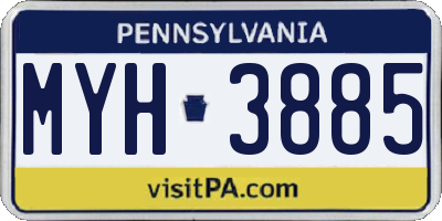 PA license plate MYH3885