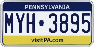 PA license plate MYH3895