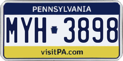 PA license plate MYH3898