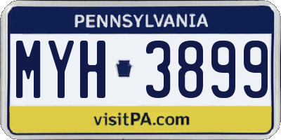 PA license plate MYH3899