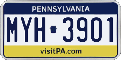 PA license plate MYH3901