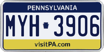 PA license plate MYH3906