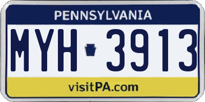 PA license plate MYH3913