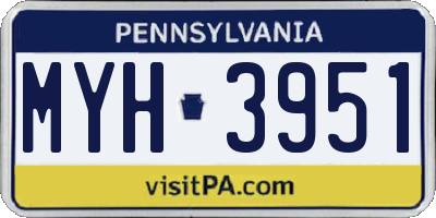 PA license plate MYH3951