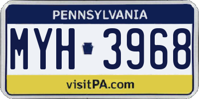 PA license plate MYH3968