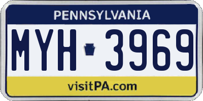 PA license plate MYH3969