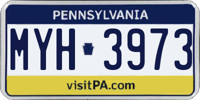 PA license plate MYH3973