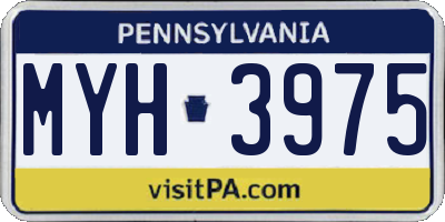 PA license plate MYH3975