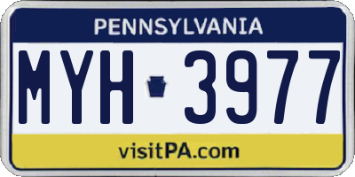 PA license plate MYH3977