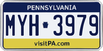 PA license plate MYH3979