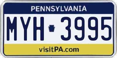 PA license plate MYH3995