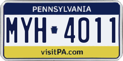 PA license plate MYH4011