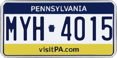 PA license plate MYH4015