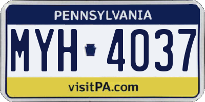 PA license plate MYH4037