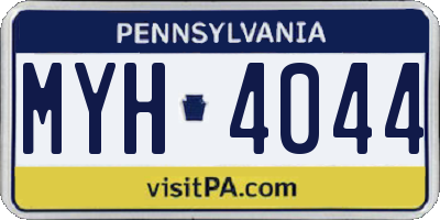 PA license plate MYH4044
