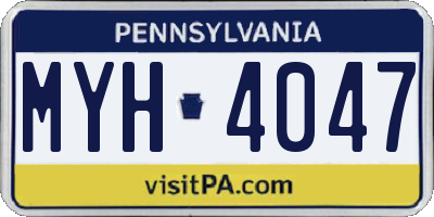PA license plate MYH4047