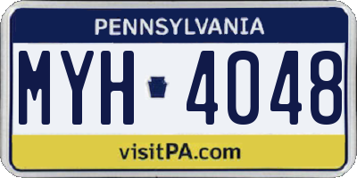 PA license plate MYH4048