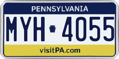 PA license plate MYH4055