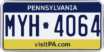 PA license plate MYH4064