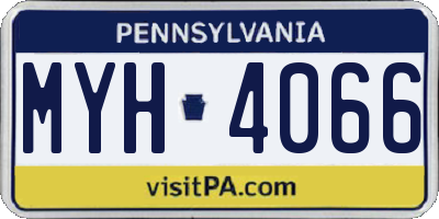 PA license plate MYH4066