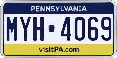 PA license plate MYH4069