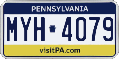 PA license plate MYH4079