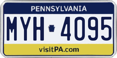 PA license plate MYH4095