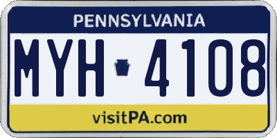 PA license plate MYH4108