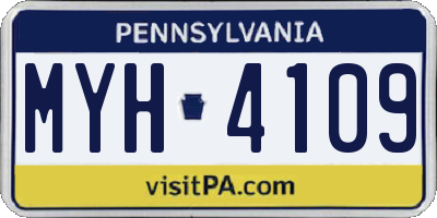 PA license plate MYH4109