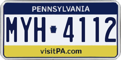 PA license plate MYH4112