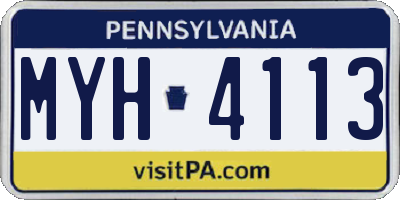 PA license plate MYH4113