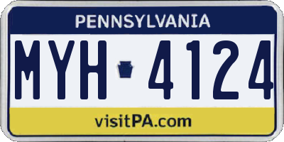 PA license plate MYH4124