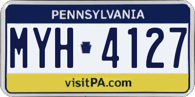 PA license plate MYH4127