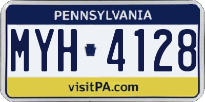 PA license plate MYH4128