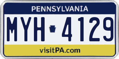 PA license plate MYH4129