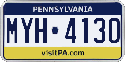 PA license plate MYH4130