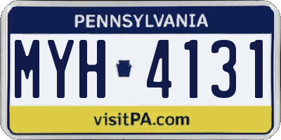 PA license plate MYH4131