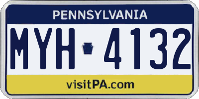 PA license plate MYH4132