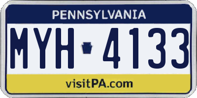 PA license plate MYH4133