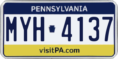 PA license plate MYH4137