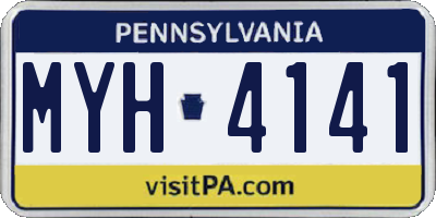 PA license plate MYH4141