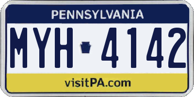 PA license plate MYH4142