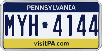PA license plate MYH4144