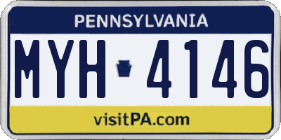 PA license plate MYH4146