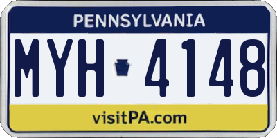 PA license plate MYH4148