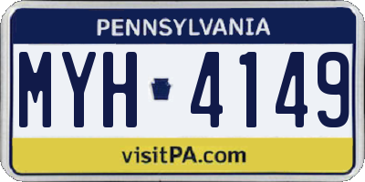 PA license plate MYH4149