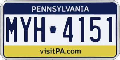 PA license plate MYH4151